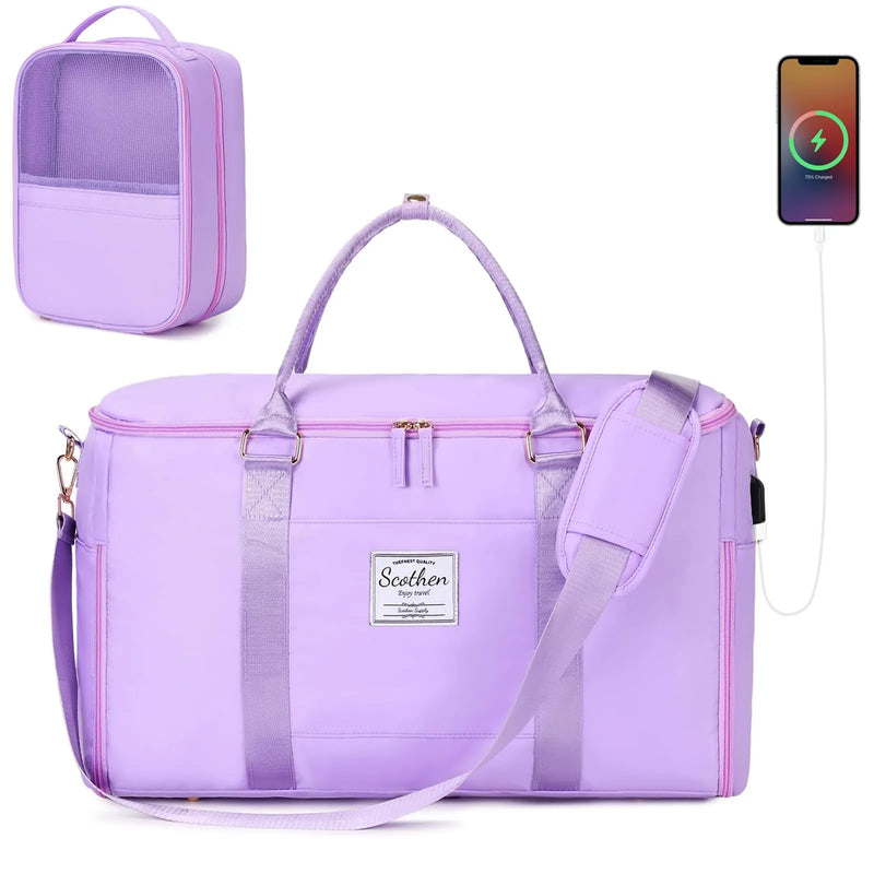 Scothen Convertible Travel Garment Bag Carry On Garment Duffle Bag with Toiletry and Shoe bag Garment Bags for Travel 2 in 1 Hanging Dress Suitcase Suit Travel Bags for Women with USB Charging Port WB Travel Store