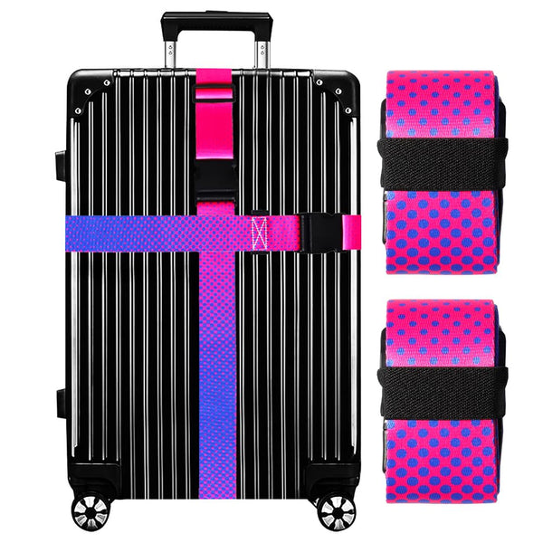 Aero BrightStrap Duo two-pack of neon gradient adjustable luggage straps