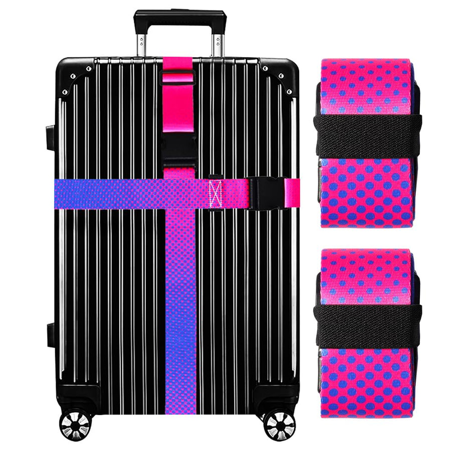 Aero BrightStrap Duo two-pack of neon gradient adjustable luggage straps