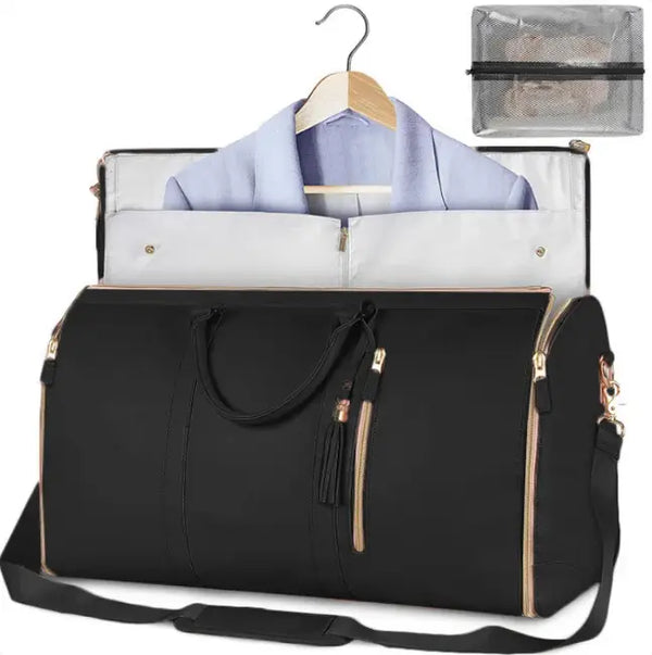 Large travel duffel with a separate wet-dry pocket