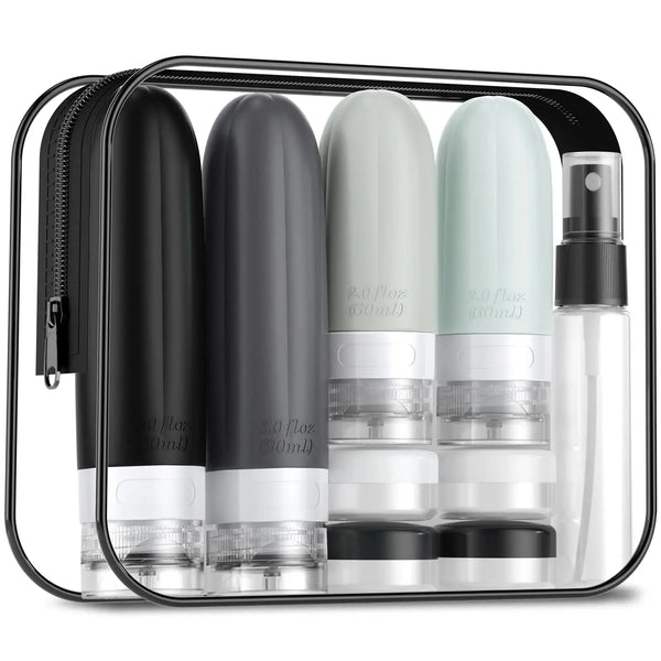 Aero MegaVault sixteen-piece leakproof travel bottle and container set