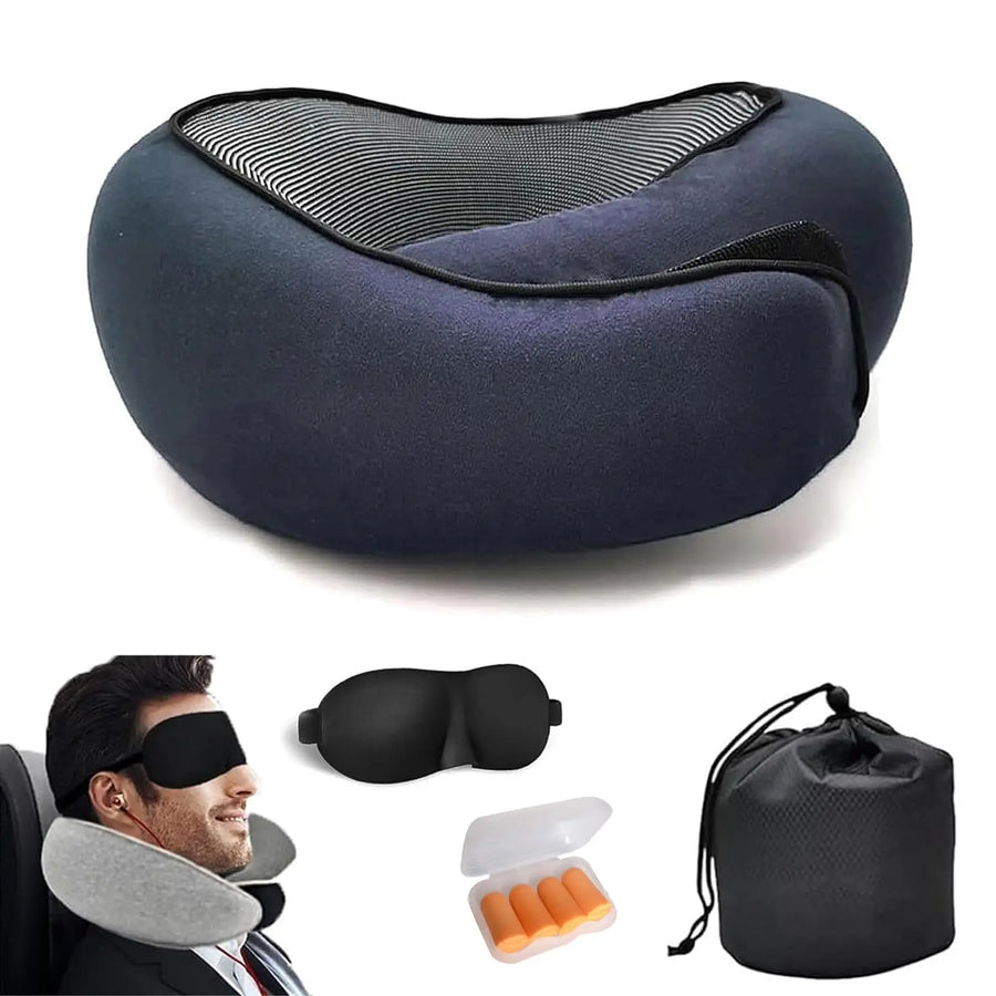 Memory-foam travel pillow with a breathable wicking cover