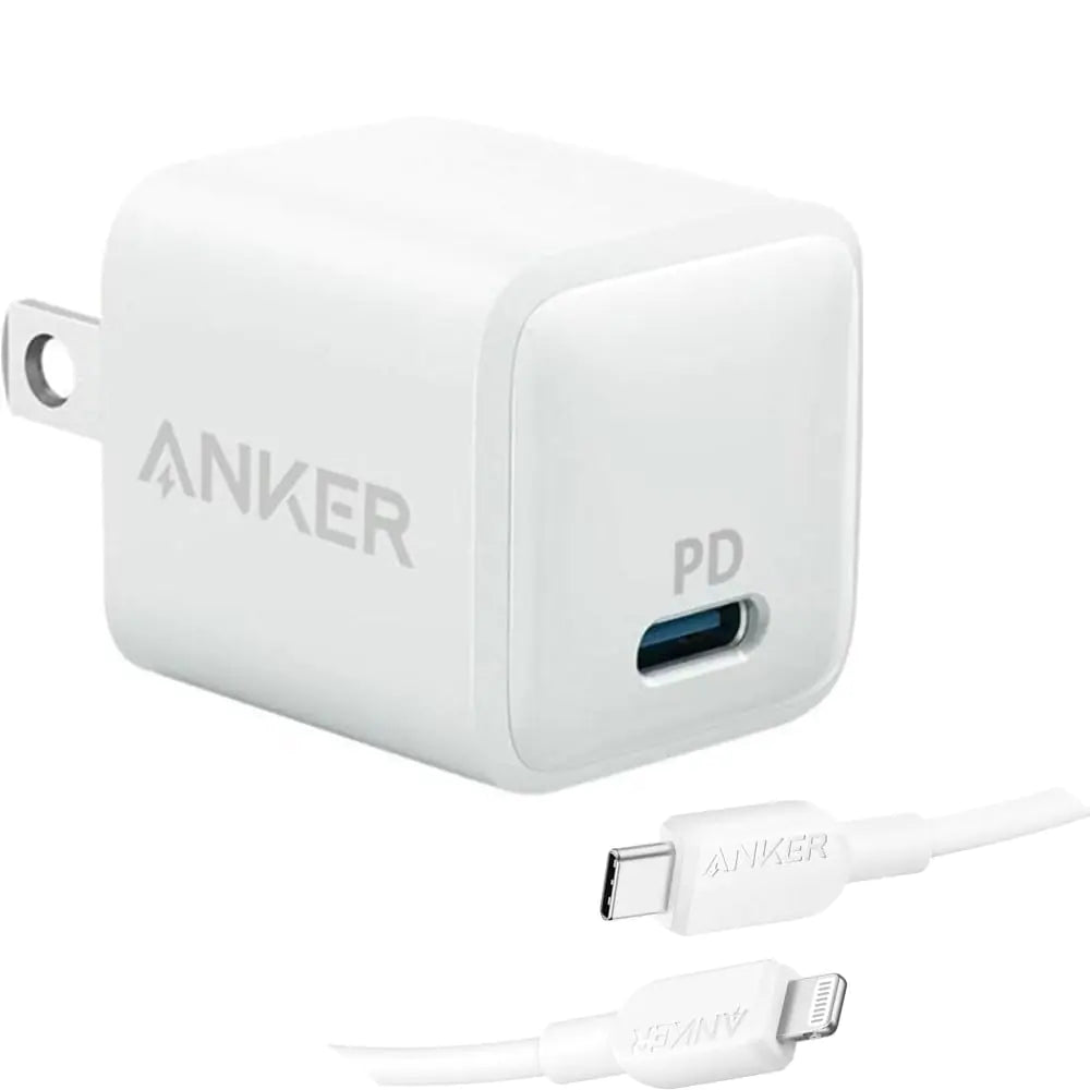 Anker Nano 20W Max 3X Faster Charge PowerPort PD Nano with Charging USB-C Lightning Cable for iPhone iPad and iPod B2634