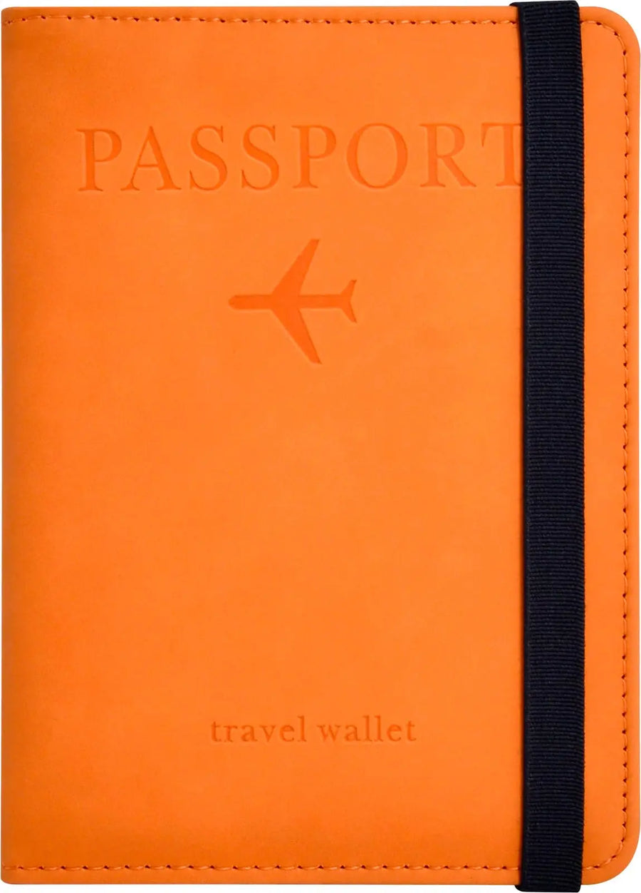 RFID travel passport wallet in leather