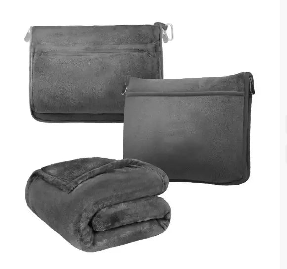 Two-in-one travel blanket and pillow