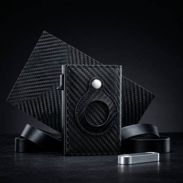 The RFID card-holder wallet with its ring and matching case