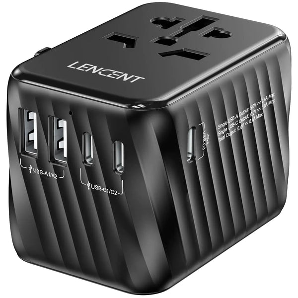 The LENCENT VoltMax™ 5-Port – Universal International Travel Adapter WB Travel Store