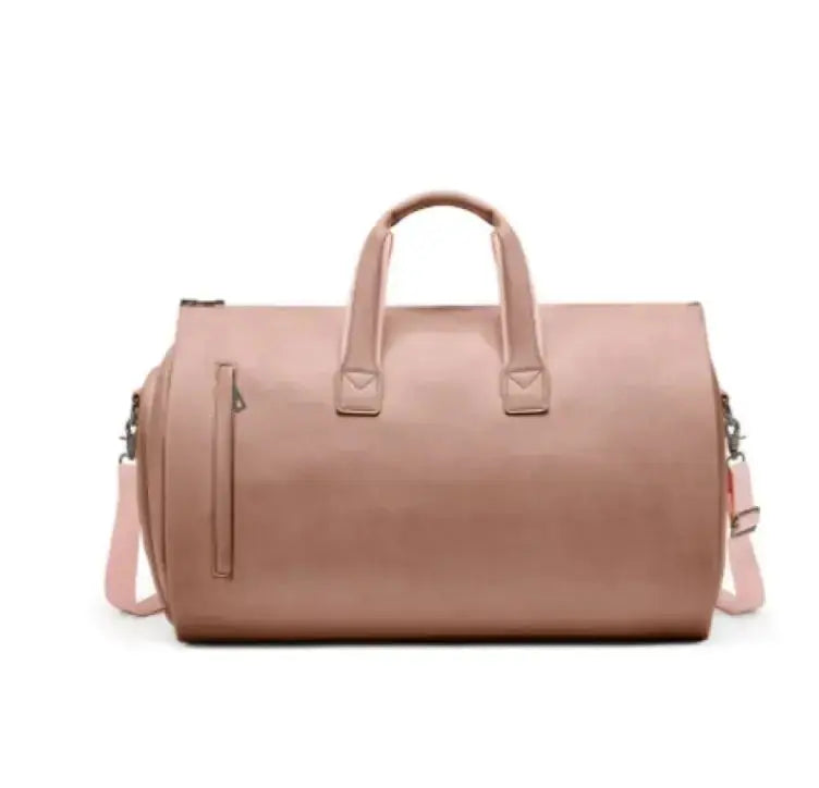 Water-resistant leather weekender duffel